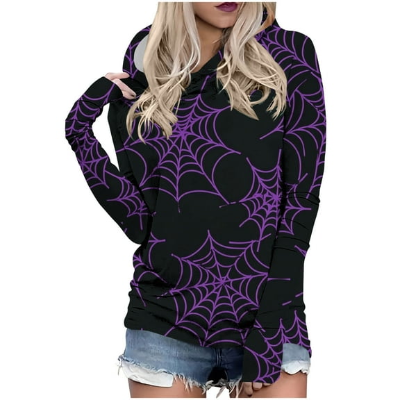 Uootdi Womens Halloween Bat Hoodie Casual Pullover Long Sleeve Loose Fit Sweatshirt With Pink Camo Pattern Trendy Fall Holiday Outwear Pink Women Tops