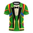 thumbnail image 1 of Uootdi Womens Mardi Gras Festive Tops Crew Neck Funny Graphic Tuxedo Short Sleeve T Shirt Tropical Holiday Vacation Novelty Shirts Gift, 1 of 8
