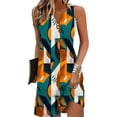 thumbnail image 1 of Uootdi Womens Mini Dresses Floral Print V Neck Sleeveless Button Decor Side Slit Loose Fit Casual Dresses Boho Beach Style Gift, 1 of 8