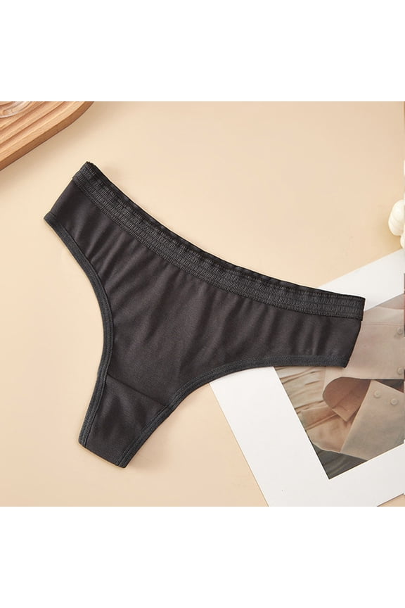 Womens Minimalist Thongs Solid Color Stretch Support Briefs Gentle Touch Cozy Casual Intimates Gift