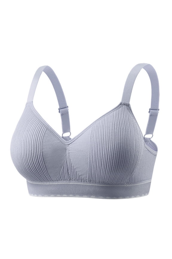 Womens Ribbed V Neck Bras Loose Fit Wireless Seamless Stretch Comfort Support Everyday Bralettes Casual Intimates Gift