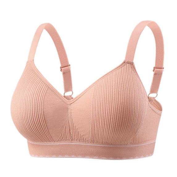Uootdi Womens Ribbed V Neck Bras Loose Fit Wireless Seamless Stretch Comfort Support Everyday Bralettes Casual Intimates Gift