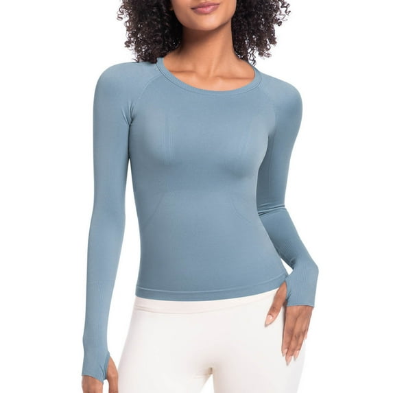 Uootdi Womens Slimming Tight Fitted Long Sleeve T Shirts Fall Fashion Basic Crop Tops Going Out Outfits Y2k Clothes Gift