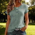 thumbnail image 1 of Uootdi Womens Tops Crewneck Eyelet Embroidery Hollow Out Short Sleeves Casual Summer Vacation Everyday Outfits Gift, 1 of 7