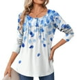 thumbnail image 1 of Uootdi Womens Tops Women's Long Sleeve Shirts Button Down Trendy Flower Graphic Pleated Gift Shirts Casual Dressy Tunic Tees Fal l, 1 of 6