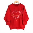 thumbnail image 1 of Uootdi Womens Valentine Sweatshirt Love Heart Print Crewneck Pullover Tops Casual Cute Valentines Long Sleeve Sweatshirt Outfit Gift, 1 of 7