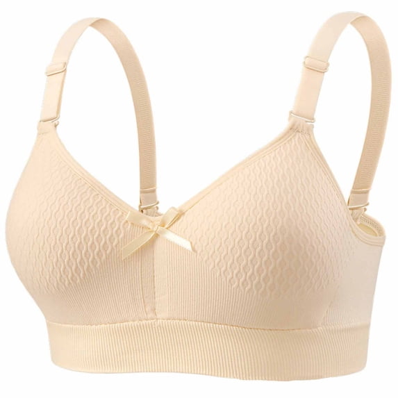 Uootdi Womens Wavy Texture Bow Bras Loose Fit Wireless Seamless Stretch Comfort Support Everyday Bralettes Cute Intimates Gift