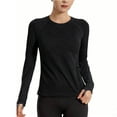 thumbnail image 1 of Uootdi Workout Seamless Long-Sleeve Shirts for Women Yoga Running Breathable Thumb Holes Tops Athletic Slim Fit Shirts Gift, 1 of 5