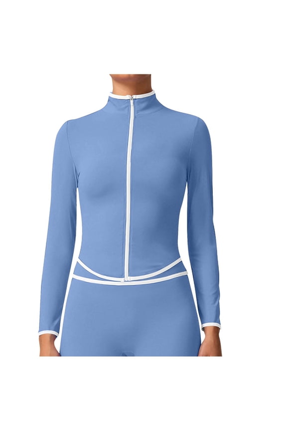 Workout Sets for Women Lightweight Full Zip Running Track Jacket Workout Slim Gift Fit Yoga Sportwear with Thumb Holes