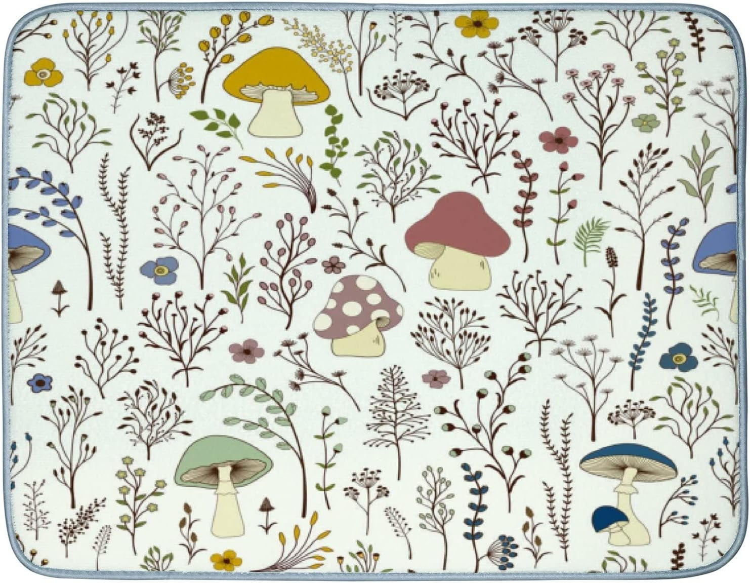 Uorbeay Bee Flower Dish Drying Mat Yellow Vintage Cute Bee Dish Drying