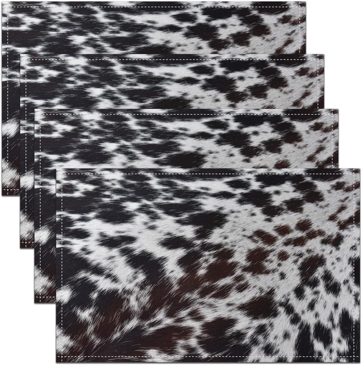 Uorbeay Happy Valentine's Day Placemats 12x18 Set of 4, Black Red Rose