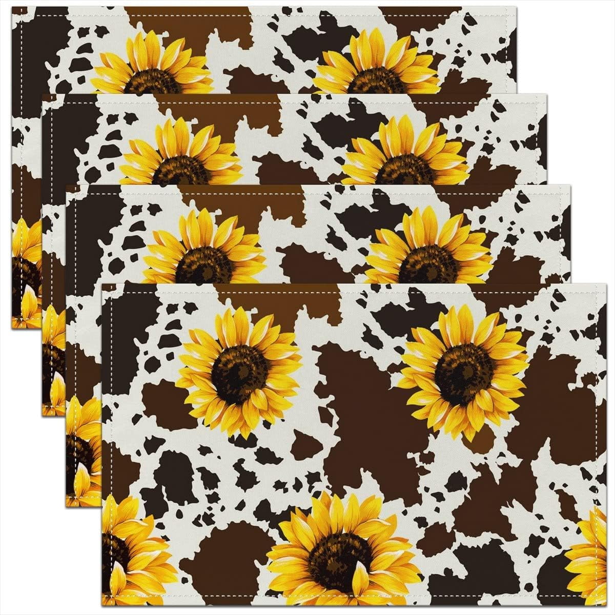 Uorbeay Happy Valentine's Day Placemats 12x18 Set of 4, Black Red Rose