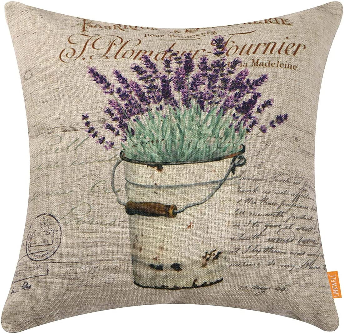 Uorbeay Lavender Pillow Covers 18x18 for French Country Decor Farmhouse