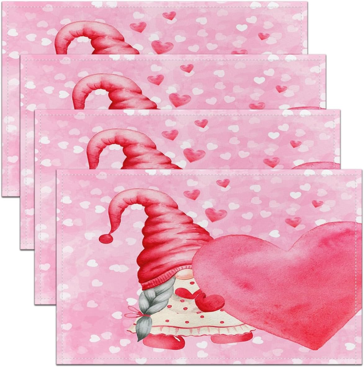 Uorbeay Love Table Mats Placemat Cartoon Cute Heart Shaped Placemats
