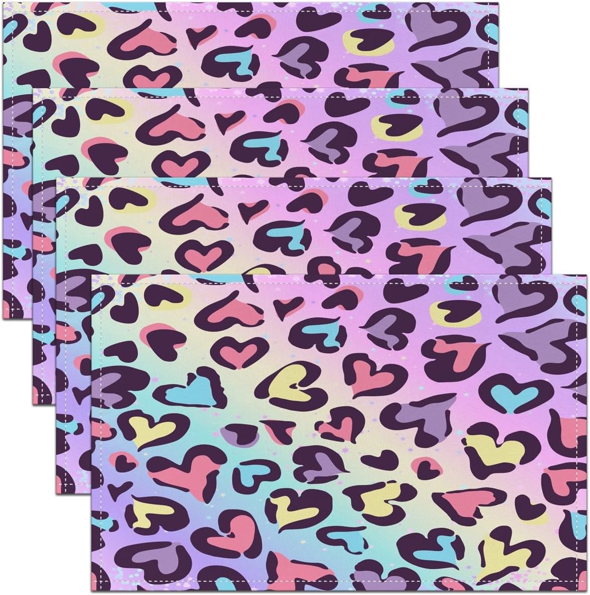 Uorbeay Love Table Mats Placemat Cartoon Cute Heart Shaped Placemats