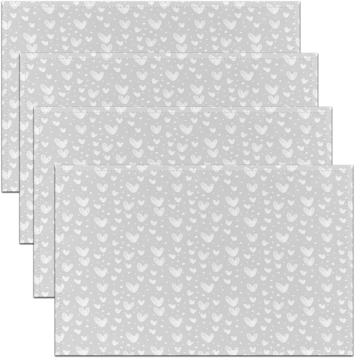 Uorbeay Love Table Mats Placemat Cartoon Cute Heart Shaped Placemats