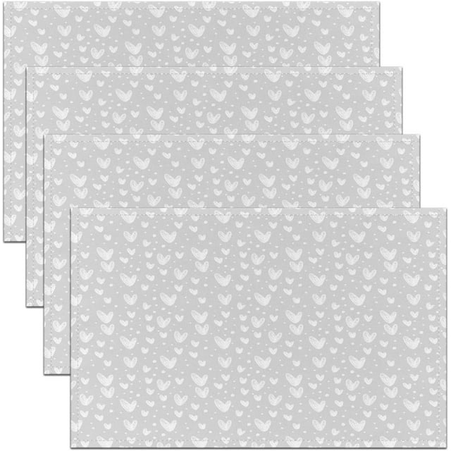Uorbeay Love Table Mats Placemat Cartoon Cute Heart Shaped Placemats