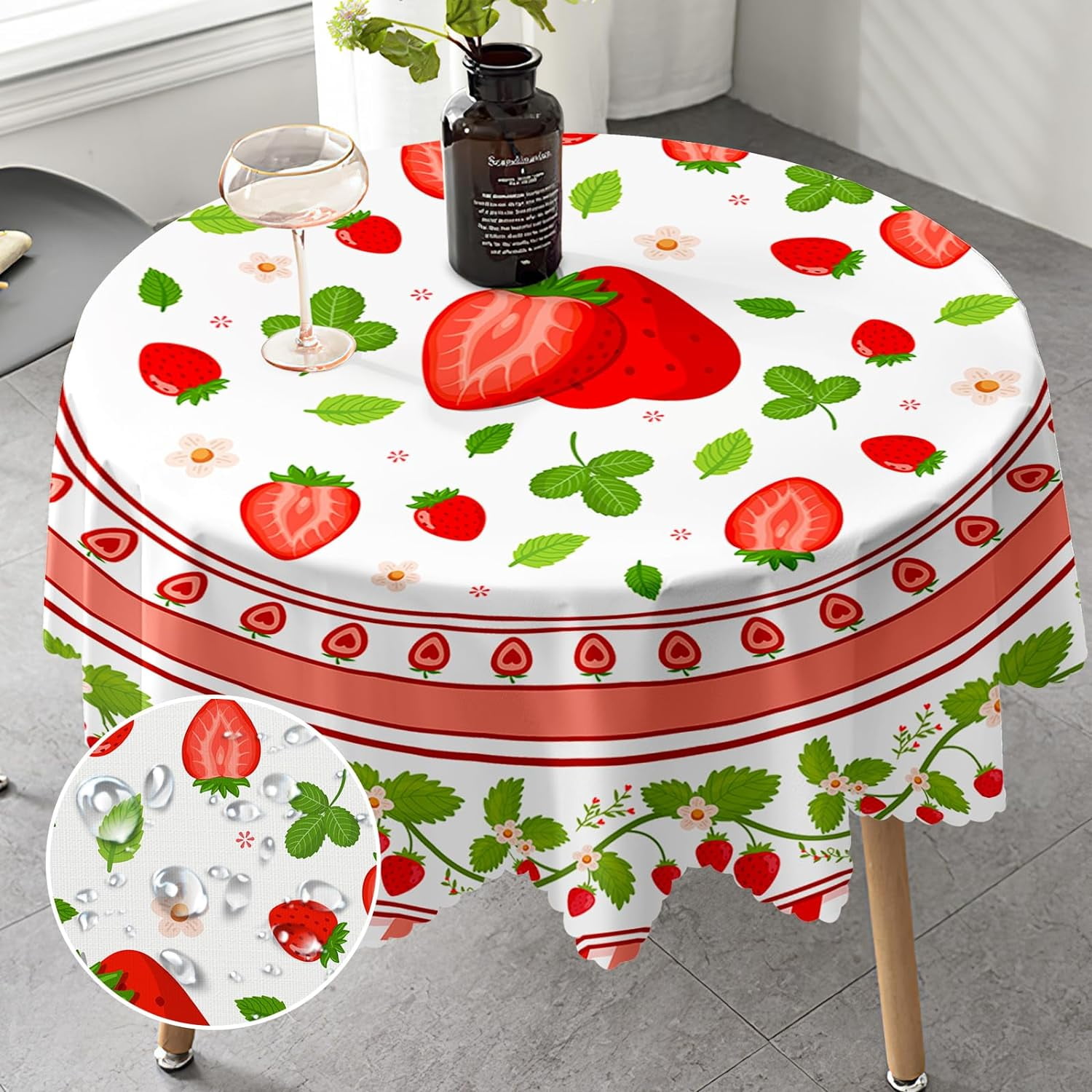 Uorbeay Rectangular Summer Tablecloths, Garden Tablecloth, Stain