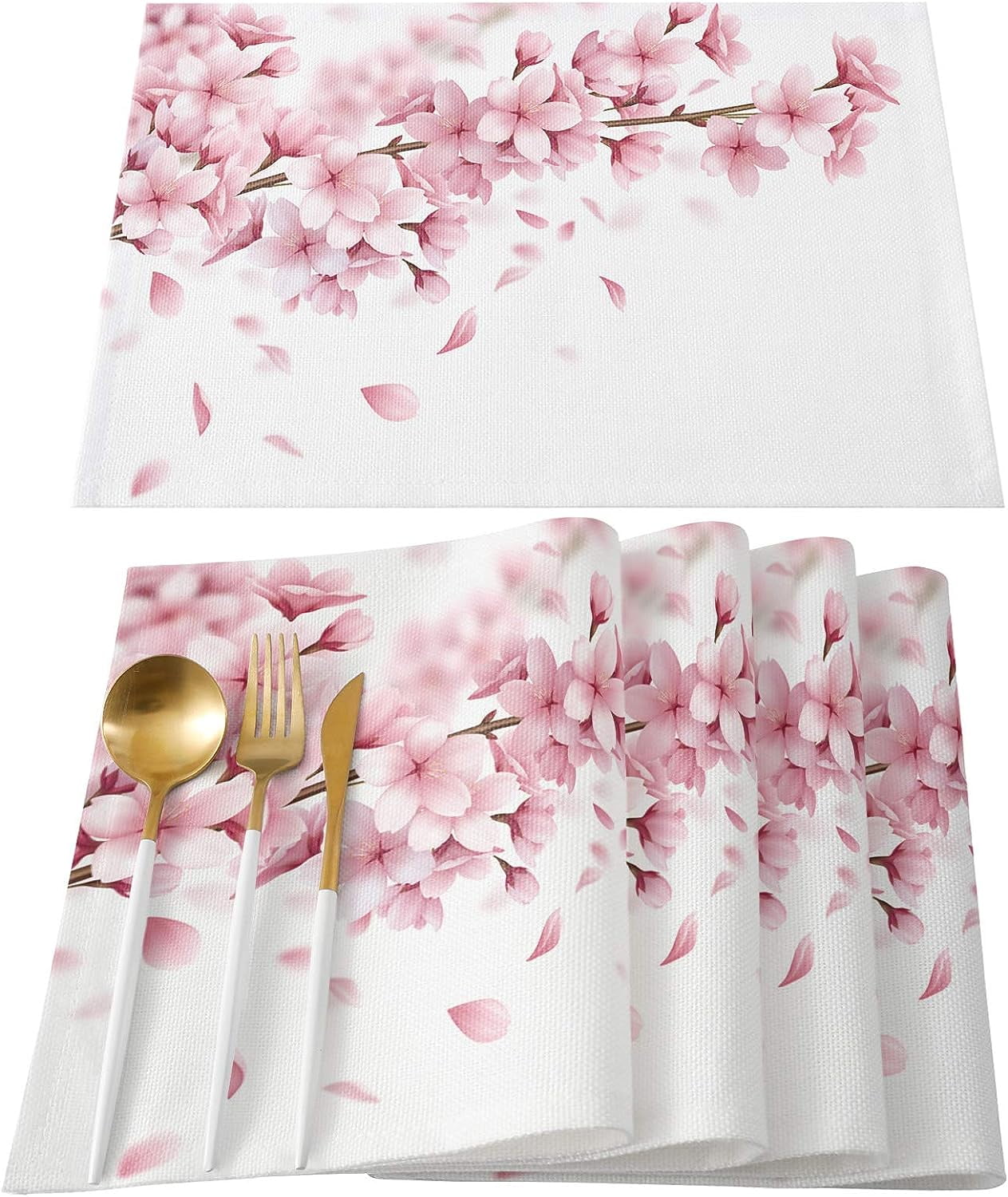 Uorbeay Valentine's Day Place Mats Set of 4 Washable Cloth Placemats