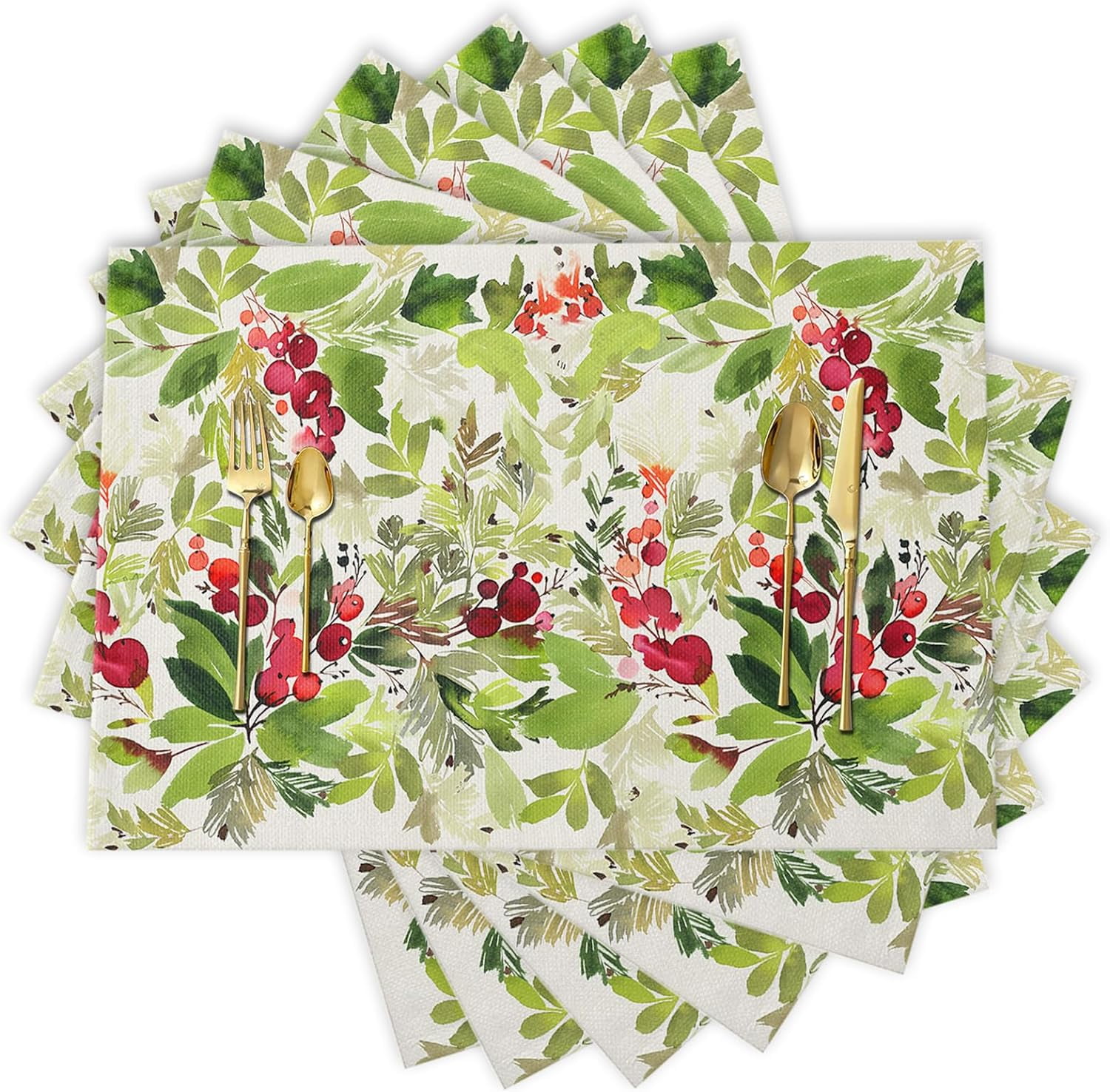 Uorbeay Valentine's Day Place Mats Set of 4 Washable Cloth Placemats