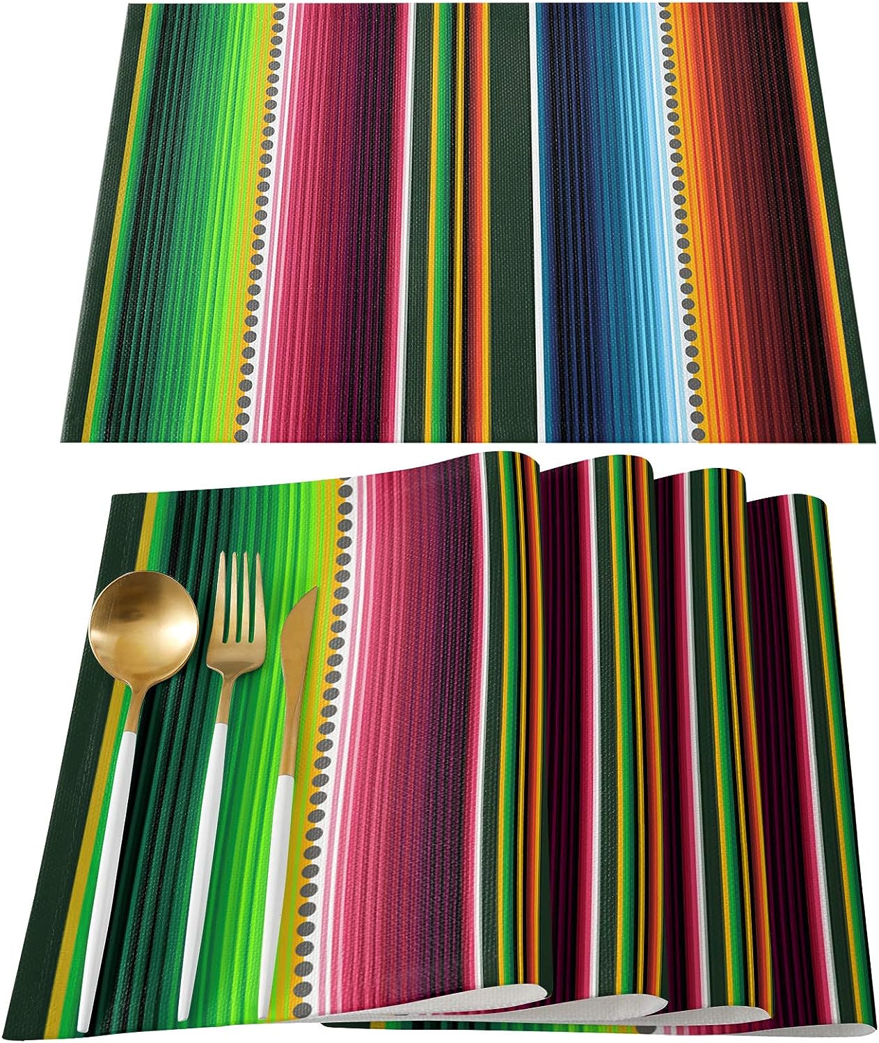 Uorbeay Valentine's Day Place Mats Set of 4 Washable Cloth Placemats