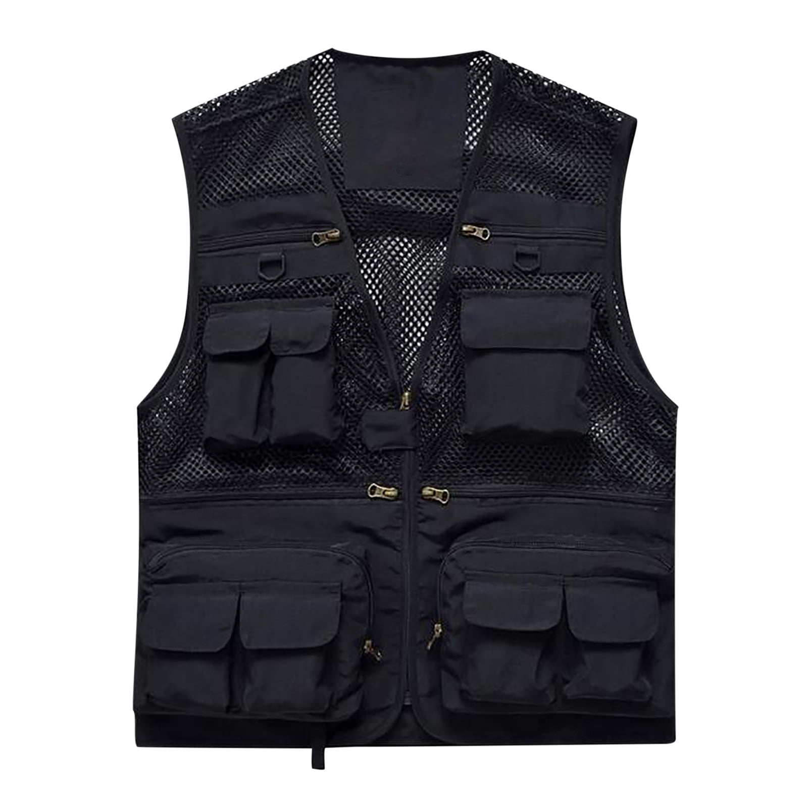 Uorcsa Fast Drying Elastic Personality Zipper Vest Solid Daily Mens Set ...