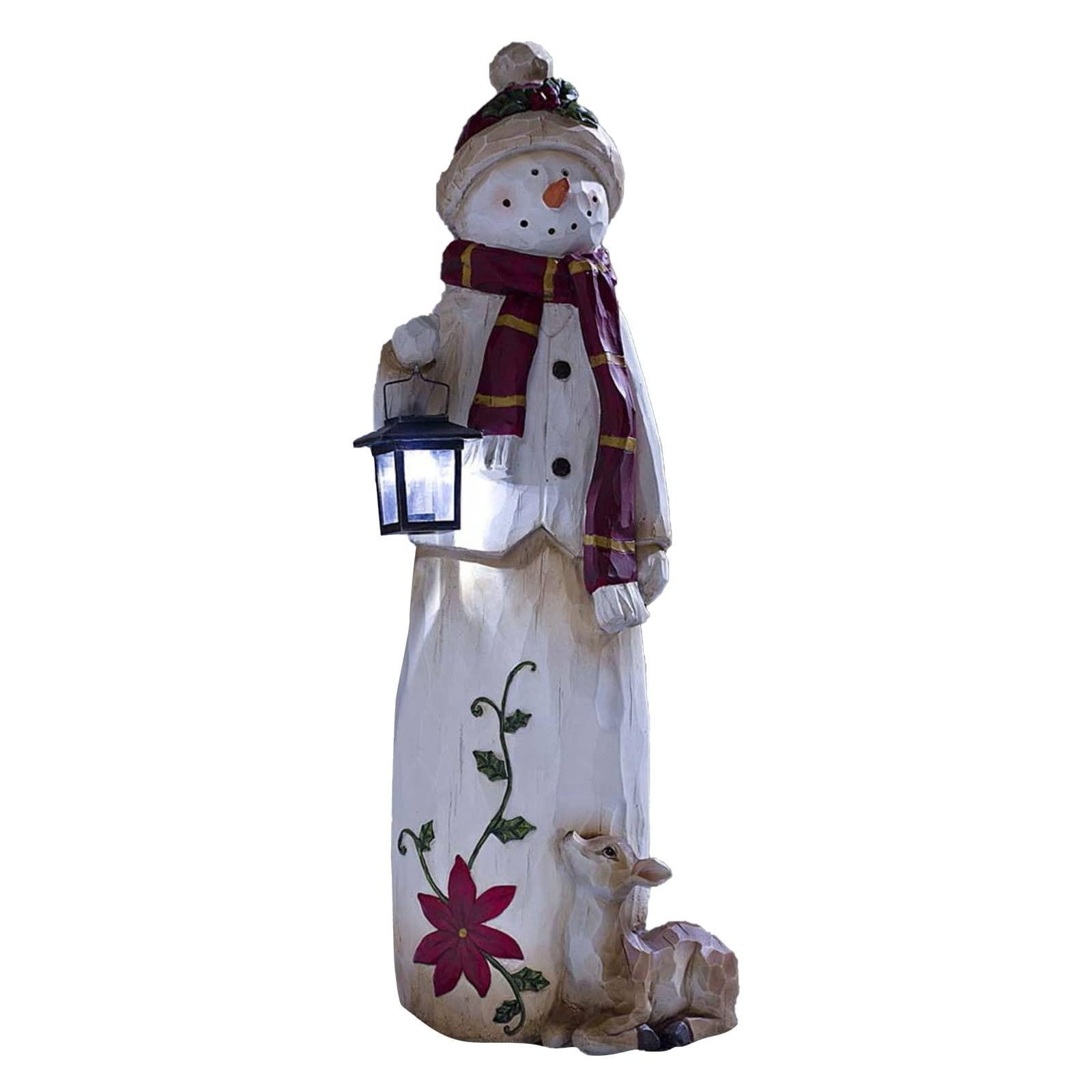 Uorcsa Snowman with Led Light Decor Outdoor Christmas Light up Resin ...