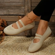Uorcsa Womens Shoes Flats Slip Ons Slip-on Tassel Knit Top Platform Loafers Casual Daily Indoor Beige Size 9.5