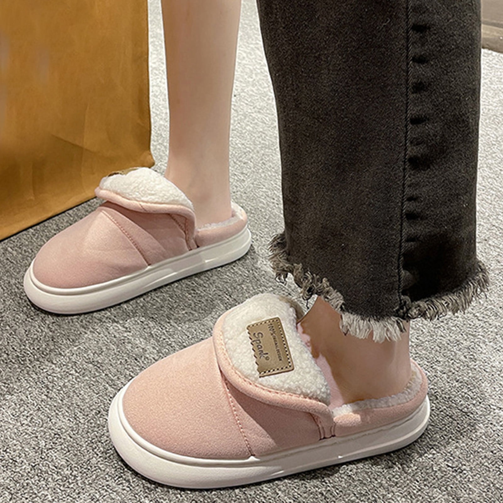 FAIOROI Womens Slippers Wide Width Ladies Cotton Memory Foam Slippers ...
