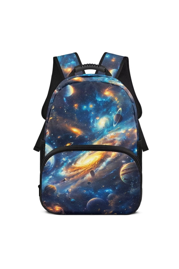 17 Inch Cosmic Galaxy Space Backpack for Kids, Breathable Lightweight School Bag with Adjustable Shoulder Straps, Perfect for Kindergarten and Sports