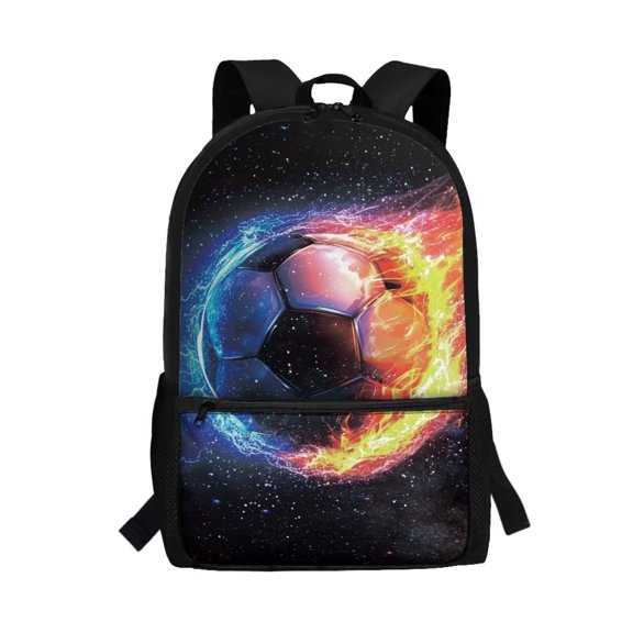 Uorisanigo 17 Inch Galaxy Soccer Kids Backpack for School, Children Backpack for Preschool, Kindergarten, Elementary with Adjustable Shoulder Straps for 6-13 Years Old