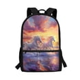 thumbnail image 1 of Uorisanigo 17 inch Kids Backpack for School Running White Horse Childrens Backpacks Lightweight Boys Girls School Bag, Travel & Sports Casual Daypack with Zipped Front Pocket, 1 of 6