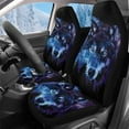 thumbnail image 1 of Uorisanigo 2 PCS Car Seat Covers Front Seats only Soft Plush Galaxy Wolf Auto Seat Cover Car Bucket Seats Protectors Covers Universal Fit for SUV Sedan Van, 1 of 7