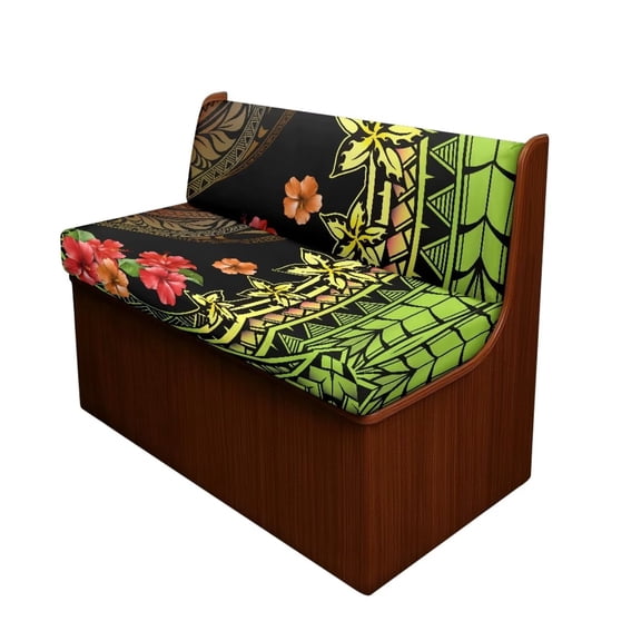 Uorisanigo 2 PCS RV Cushion Covers Stretchable Fabric Hibiscus Polynesian Tattoo Camper Dinette Cushion Covers Full Coverage for RV Camper Car Bench 1 Backrest Cover & 1 Bench Cover
