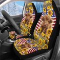 thumbnail image 1 of Uorisanigo 2 Pack Front Seat Covers, Soft Plush Auto Seat Protectors, Washable Highland Cow American Flag Automotive Seats Cover for Most Cars Trucks SUV, Easy Installation, 1 of 7