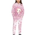 thumbnail image 1 of Uorisanigo 2 Pack Graphic Printed Long Sleeve Pink Cherry Blossom Axolotl Pullover Hoodie and Sweatpants Outfit Fall Winter Clothing Set for Boys Girls, Sweatshirt & Jogger Pants, 1 of 7