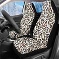 thumbnail image 1 of Uorisanigo 2 Pcs Front Car Seat Cover, Brown Leopard Print High Back Bucket Car Seat Cover for Front Seats, Universal Fit for Cars Trucks and SUVs, Soft Plush Coral Velvet Fabric, 1 of 7