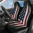 thumbnail image 1 of Uorisanigo 2PCS Car Seat Covers for Front Seats, Premium Coral Velvet Fabric American Flag Auto Seat Protectors, Universal Driver Interior Accessories for Car, Truck, SUV, 1 of 7