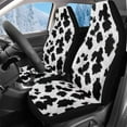 thumbnail image 1 of Uorisanigo 2PCS Cow Print Car Seat Covers for Front Seats, Furry Fuzzy Fluffy Seat Cover, Universal Vehicle Split Cushion Cover, Driver Interior Accessories for Car, Truck, SUV, 1 of 7