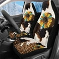 thumbnail image 1 of Uorisanigo 2pcs Front Seat Covers, Leopard Sunflower Cow Print High Back Bucket Seat Covers Soft Fluffy Furry Automotive Interior Accessories Universal Fit for Most Sedan, Truck and SUV, 1 of 7