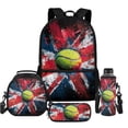 thumbnail image 1 of Uorisanigo 4PCS Kids Backpacks Flag Tennis Print Bookbag Set with Insulated Lunch Bag Pencil Pouch Water Bottle Holder for Teen Boys Schoolbag Elementary Preschool Bookbag, 1 of 7