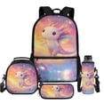 thumbnail image 1 of Uorisanigo 4pcs Galaxy Axolotl Bookbag Set for Kids, Teenage Students Backpack with Lunch Bag & Pencil Case & Water Bottle Carrier Bag for School Sport Travel, 1 of 7
