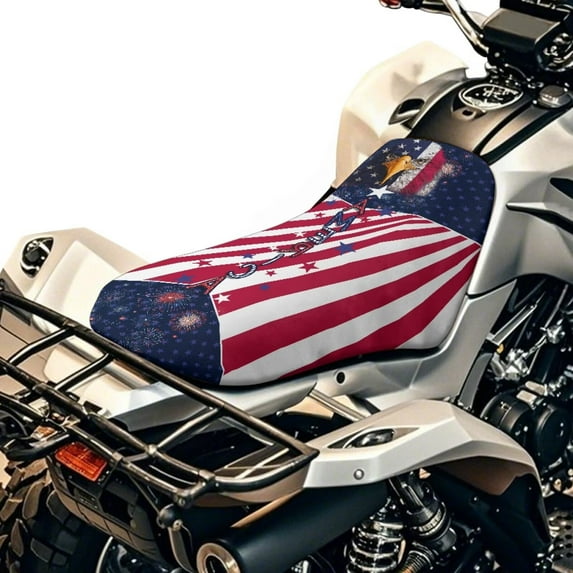 Uorisanigo 4th of July ATV Seat Cover Waterproof Patriotic Flag Four Wheeler Seat Cover ATVs Accessories for Polaris Sportsman 570 450 850, Polaris Scrambler 400 500 850 1000, Honda Rancher 420