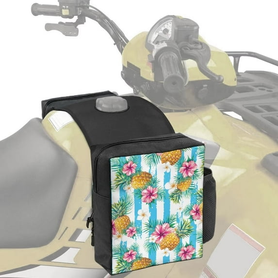 Uorisanigo ATV Saddle Bag - Hawaiian Pineapple Motorcycle Tank Bag - Waterproof Snowmobiles ATV Tank Top Saddle Bags for Yamaha Suzuki Kawasaki Harley