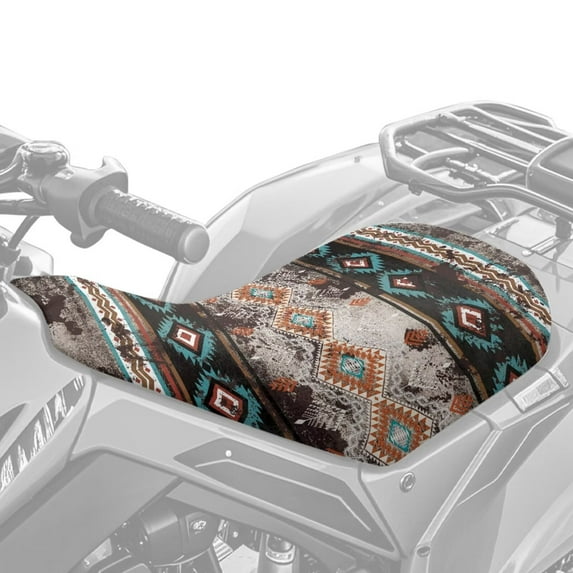 Uorisanigo ATV Seat Cover 4 Wheeler Seat Cushion Covers Protection Non-Slip Universal ATV Accessories Suitable for Polaris Sportsman Polaris Scrambler Honda Rancher, Vintage Southwest Aztec