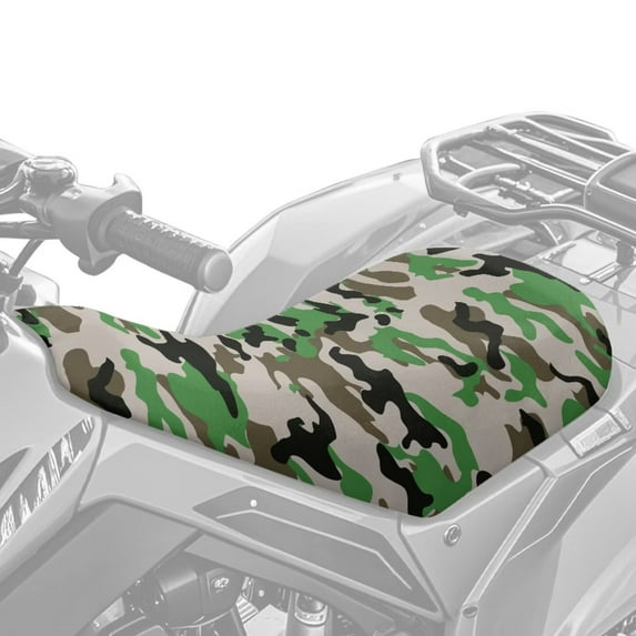 Uorisanigo ATV Seat Cover Gray Green Camouflage 4-Wheeler Seat Cover Compatible with Polaris Sportsman Polaris Scrambler Honda Rancher Seats Covers Protection