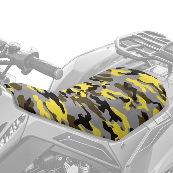 Uorisanigo ATV Seat Cover Non-Slip Camo Gray Yellow Four-Wheeler Seat Cover Protective Compatible with 2014-2020 Polaris Sportsman 400 500 850 1000 Waterproof Breathable