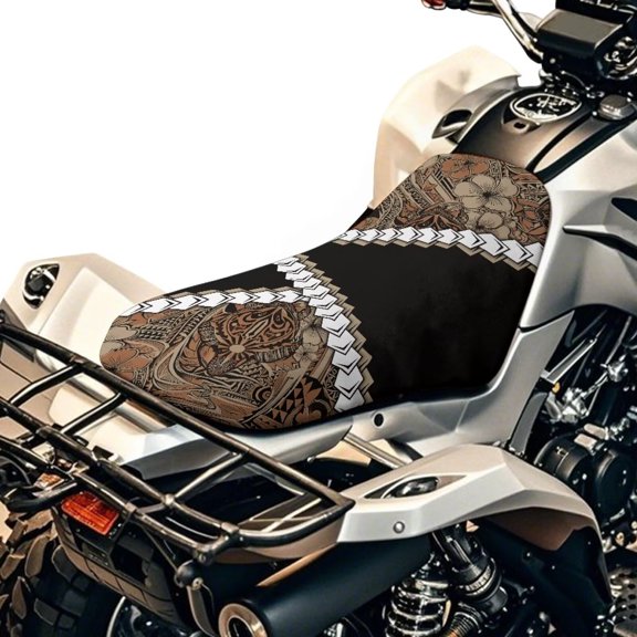 Uorisanigo ATV Seat Cover Polynesian Tattoo Print Four-Wheeler Seat Cover, Waterproof ATV Accessories for Women Men, Compatible with Polaris Sportsman Polaris Scrambler Honda Rancher