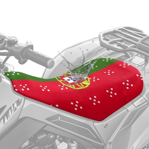 Uorisanigo ATV Seat Cover Seats Cushion Cover 4 Wheeler Accessories Universal Waterproof Strech Portuguese Flag ATV Back Seat Powersports Cushion Covers Breathable Padded Protectors