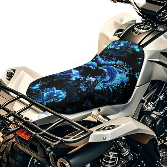 Uorisanigo ATV Seat Cover Waterproof Blue Dolphin Four Wheeler Seat Cushion Covers Protection ATV Accessories Compatible with 2014-2020 Polaris Sportsman 570 450 850